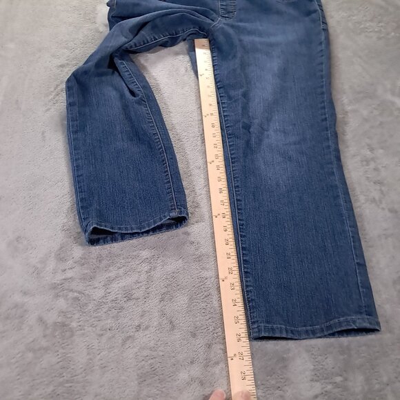 Jag Jeans Pull On Pant Women 14 Blue Slim Fit Tapered Leg Stretch Denim - Picture 8 of 14